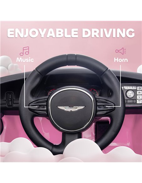 AIYAPLAY Aston Martin DBX Licensed Battery Powered Kids Electric Car, 12V Kids Ride on Car w/ Lights, Music Horn, Pink - pic 124200 | FastDaddyshop