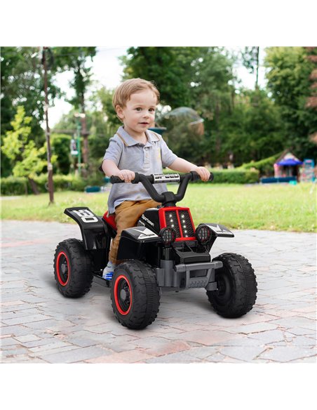 AIYAPLAY 6V Electric Quad Bike for Kids, Ride On ATV w/ Forward Backward, Headlights, for 18-36 Months, Black and Red - pic 124204 | FastDaddyshop