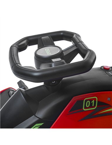 HOMCOM 12V Kids Electric Go Kart with Music, LED Lights, Slow Start, Red