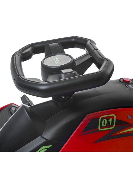HOMCOM 12V Kids Electric Go Kart with Music, LED Lights, Slow Start, Red - pic 124265 | FastDaddyshop