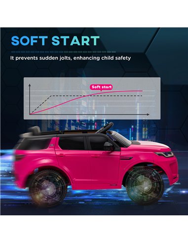 AIYAPLAY Licensed Land Rover Discovery Sport, 12V Kids Ride on Car w/ Remote Control, Lights, Music, Horn, for 3-6 Years, Pink