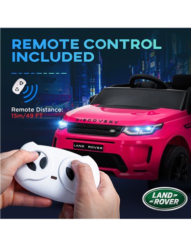AIYAPLAY Licensed Land Rover Discovery Sport, 12V Kids Ride on Car w/ Remote Control, Lights, Music, Horn, for 3-6 Years, Pink