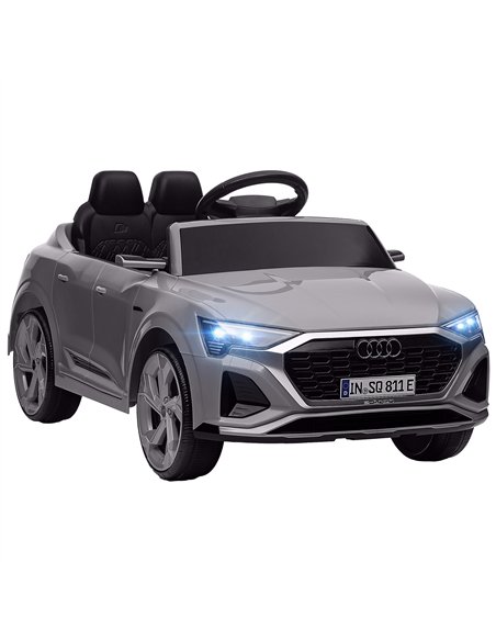 AIYAPLAY Audi Q8 e-tron Sportback Licensed 12V Ride on Car w/ Remote, 4 Spring Suspension Wheels, Headlights, Music, Horn - Grey - pic 124275 | FastDaddyshop