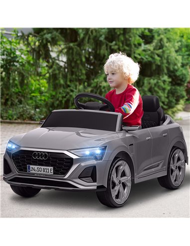 AIYAPLAY Audi Q8 e-tron Sportback Licensed 12V Ride on Car w/ Remote, 4 Spring Suspension Wheels, Headlights, Music, Horn - Grey
