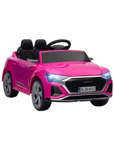 AIYAPLAY Audi Q8 e-tron Sportback Licensed 12V Ride on Car w/ Remote, 4 Spring Suspension Wheels, Headlights, Music, Horn - Pink