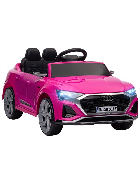 AIYAPLAY Audi Q8 e-tron Sportback Licensed 12V Ride on Car w/ Remote, 4 Spring Suspension Wheels, Headlights, Music, Horn - Pink - pic 124284 | FastDaddyshop