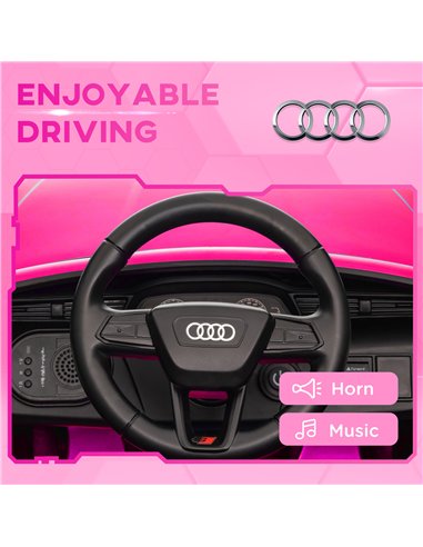 AIYAPLAY Audi Q8 e-tron Sportback Licensed 12V Ride on Car w/ Remote, 4 Spring Suspension Wheels, Headlights, Music, Horn - Pink