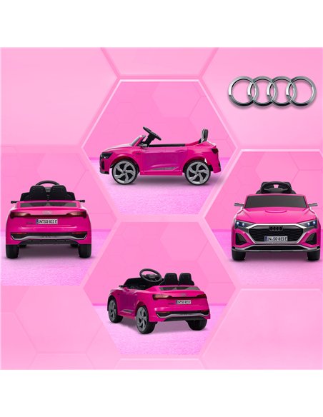 AIYAPLAY Audi Q8 e-tron Sportback Licensed 12V Ride on Car w/ Remote, 4 Spring Suspension Wheels, Headlights, Music, Horn - Pink - pic 124292 | FastDaddyshop