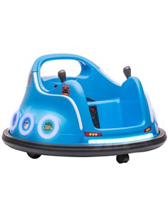 AIYAPLAY Angry Bird Licensed Waltzer Car, 12V Kids Bumper Car w/ Joysticks, Remote, Music LED Lights - Blue
