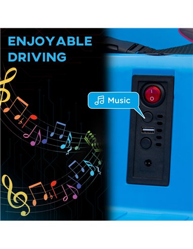 AIYAPLAY Angry Bird Licensed Waltzer Car, 12V Kids Bumper Car w/ Joysticks, Remote, Music LED Lights - Blue