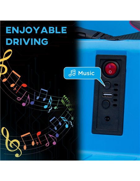 AIYAPLAY Angry Bird Licensed Waltzer Car, 12V Kids Bumper Car w/ Joysticks, Remote, Music LED Lights - Blue - pic 124308 | FastDaddyshop