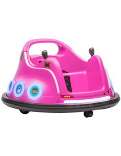 AIYAPLAY Angry Bird Licensed Waltzer Car, 12V Kids Bumper Car w/ Joysticks, Remote, Music LED Lights - Pink