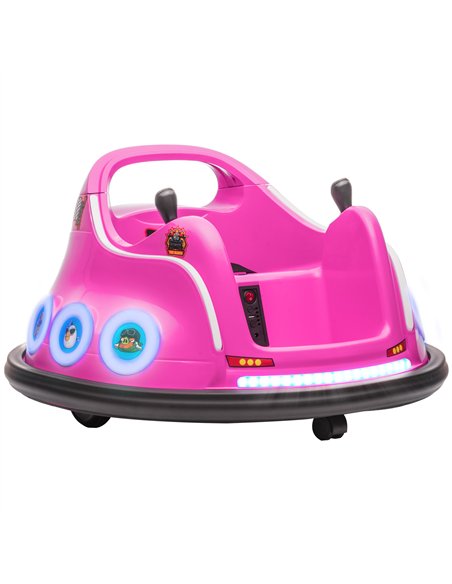 AIYAPLAY Angry Bird Licensed Waltzer Car, 12V Kids Bumper Car w/ Joysticks, Remote, Music LED Lights - Pink - pic 124311 | FastDaddyshop
