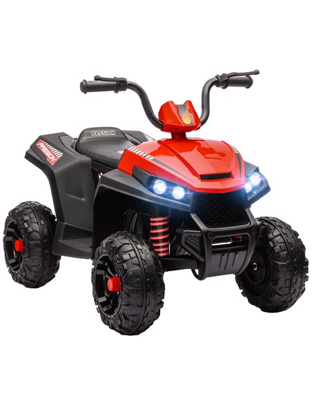AIYAPLAY 12V Kids Electric Quad Bike w/ Spring Suspension System, Forward, Backward, LED Light, Music, MP3, Red - pic 124320 | FastDaddyshop