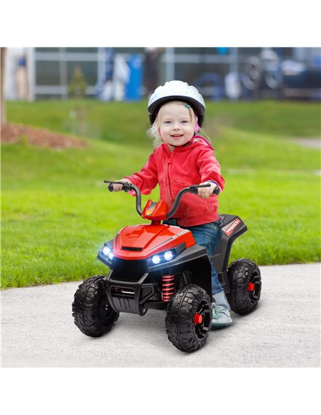 AIYAPLAY 12V Kids Electric Quad Bike w/ Spring Suspension System, Forward, Backward, LED Light, Music, MP3, Red - pic 124321 | FastDaddyshop
