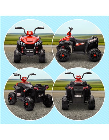 AIYAPLAY 12V Kids Electric Quad Bike w/ Spring Suspension System, Forward, Backward, LED Light, Music, MP3, Red