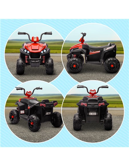 AIYAPLAY 12V Kids Electric Quad Bike w/ Spring Suspension System, Forward, Backward, LED Light, Music, MP3, Red - pic 124328 | FastDaddyshop