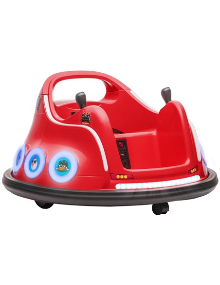 AIYAPLAY Angry Bird Licensed Waltzer Car, 12V Kids Bumper Car w/ Joysticks, Remote, Music LED Lights - Red - pic 124329 | FastDaddyshop