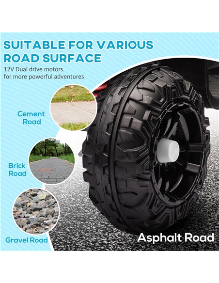 AIYAPLAY 12V Kids Electric Quad Bike w/ Spring Suspension System, Forward, Backward, LED Light, Music, MP3, White - pic 124343 | FastDaddyshop