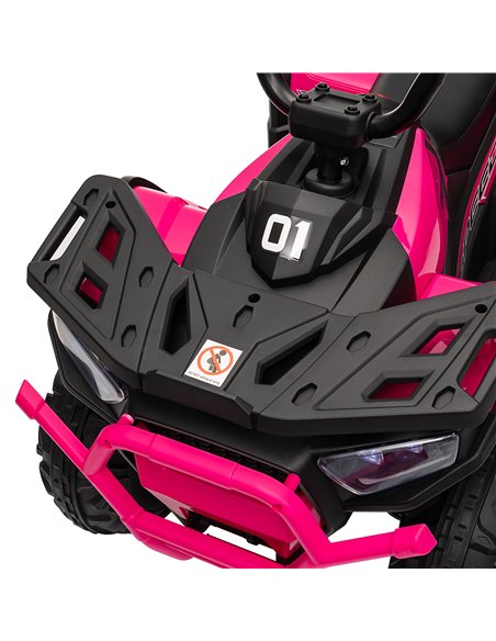 AIYAPLAY 12V Kids Electric Ride on ATV, Battery Powered Quad Bike w/ Spring Suspension, Forward Backward, Storage Basket - Pink - pic 124355 | FastDaddyshop