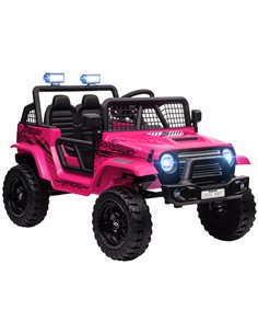 AIYAPLAY 12V Battery Powered Kids Ride-On Car, Electric Truck w/ Spring Suspension, Remote, Music, Horn, Lights, Pink