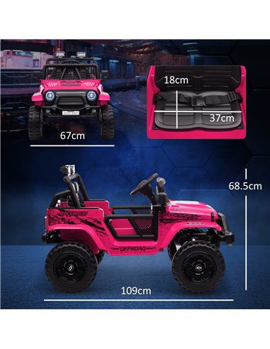 AIYAPLAY 12V Battery Powered Kids Ride-On Car, Electric Truck w/ Spring Suspension, Remote, Music, Horn, Lights, Pink