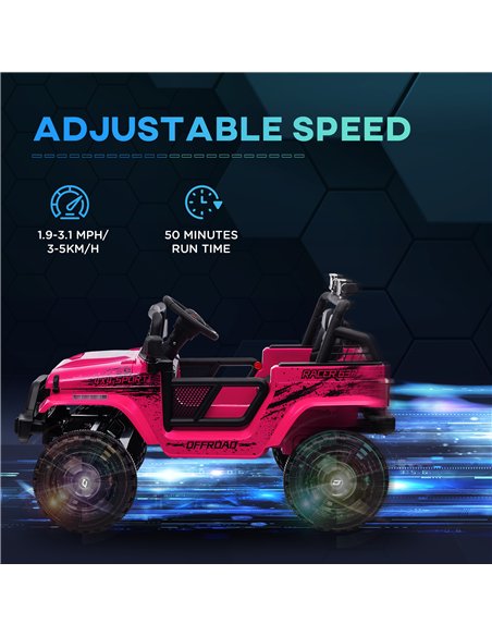 AIYAPLAY 12V Battery Powered Kids Ride-On Car, Electric Truck w/ Spring Suspension, Remote, Music, Horn, Lights, Pink - pic 124361 | FastDaddyshop