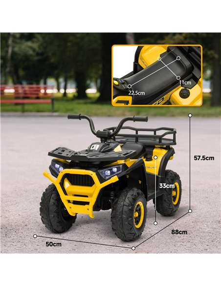 AIYAPLAY 12V Kids Electric Ride on ATV, Battery Powered Quad Bike w/ Spring Suspension, Forward Backward, Storage Basket - Yello - pic 124385 | FastDaddyshop