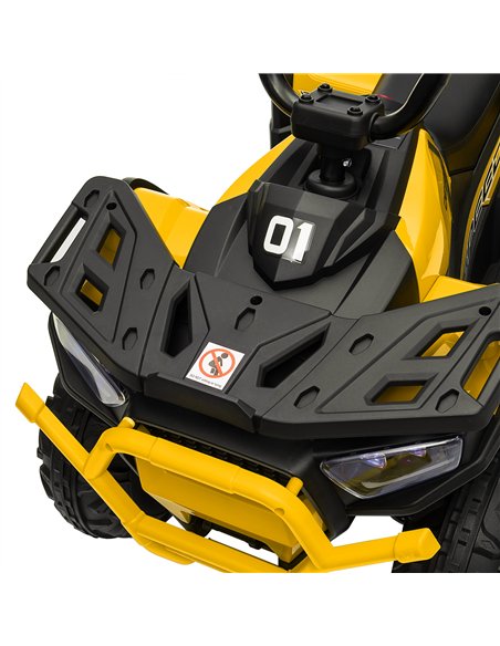 AIYAPLAY 12V Kids Electric Ride on ATV, Battery Powered Quad Bike w/ Spring Suspension, Forward Backward, Storage Basket - Yello - pic 124391 | FastDaddyshop