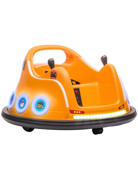 AIYAPLAY Angry Bird Licensed Waltzer Car, 12V Kids Bumper Car w/ Joysticks, Remote, Music LED Lights - Orange - pic 124392 | FastDaddyshop