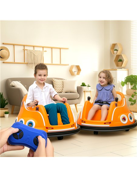 AIYAPLAY Angry Bird Licensed Waltzer Car, 12V Kids Bumper Car w/ Joysticks, Remote, Music LED Lights - Orange - pic 124393 | FastDaddyshop