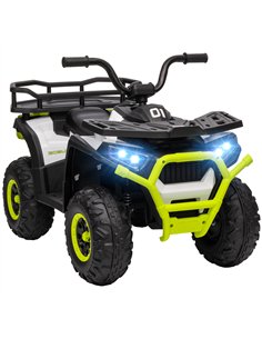 AIYAPLAY 12V Kids Electric Ride on ATV, Battery Powered Quad Bike w/ Spring Suspension, Forward Backward, Storage Basket - Green