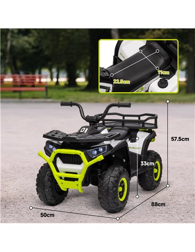 AIYAPLAY 12V Kids Electric Ride on ATV, Battery Powered Quad Bike w/ Spring Suspension, Forward Backward, Storage Basket - Green