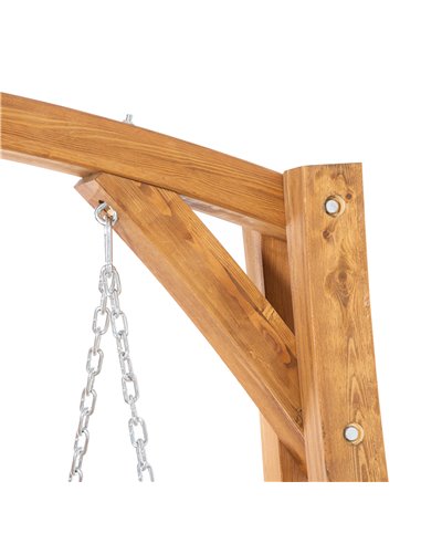 Outsunny 2 Seater Garden Swing Chair, Outdoor Wooden Swing Bench Seat