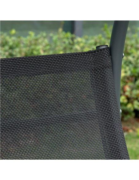 Outsunny 2 Seater Garden Swing Chair Outdoor Hammock Bench w/ Adjustable Tilting Canopy, Texteline Seats and Steel Frame, Beige - pic 12472 | FastDaddyshop