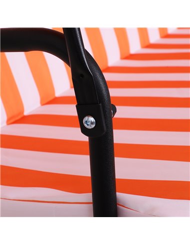 Outsunny 3 Seater Canopy Swing Chair Garden Rocking Bench Heavy Duty Patio Metal Seat w/ Top Roof - Orange