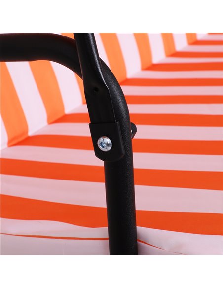 Outsunny 3 Seater Canopy Swing Chair Garden Rocking Bench Heavy Duty Patio Metal Seat w/ Top Roof - Orange - pic 12487 | FastDaddyshop