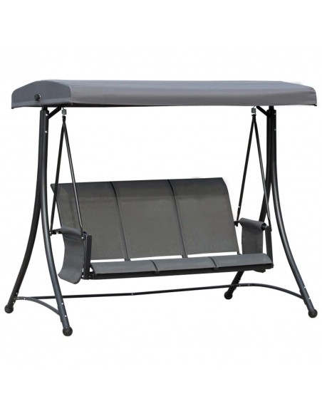 Outsunny 3 Person Outdoor Porch Swing Chair with High Back Design, Charcoal Grey - pic 12491 | FastDaddyshop