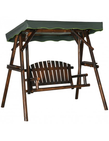 Outsunny 2-Person Garden Wooden Swing Chair with Side Trays - pic 12494 | FastDaddyshop