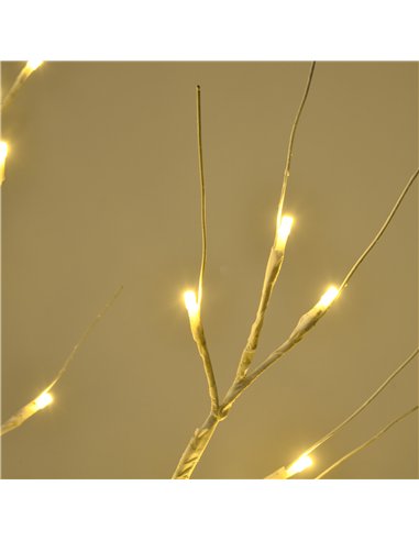 HOMCOM 4ft Artificial White Birch Tree Light with Warm White Pre-Lit LED Light for Indoor and Covered Outdoor Use