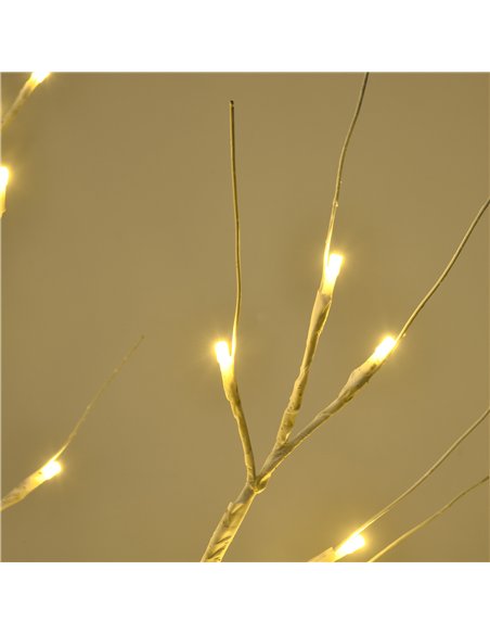 HOMCOM 4ft Artificial White Birch Tree Light with Warm White Pre-Lit LED Light for Indoor and Covered Outdoor Use - pic 125110 | FastDaddyshop