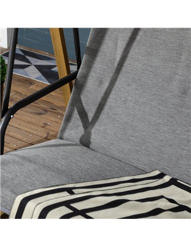 Outsunny 3 Seater Garden Swing Chair Bench with Adjustable Canopy, Cushioned Seat and Weather Resistant Steel Frame for Patio, Y