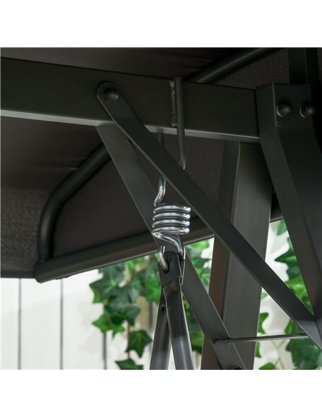 Outsunny 3-Seat Garden Swing Chair, Outdoor Canopy Swing with Removable Cushion, Adjustable Shade, and Slatted Bench, for Porch, - pic 12560 | FastDaddyshop
