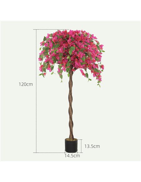 HOMCOM Set of 2 Decorative Artificial Plants, Murraya Flowers in Pots, Fake Plants for Home Indoor Decor, 120cm, Purple and Red - pic 125600 | FastDaddyshop