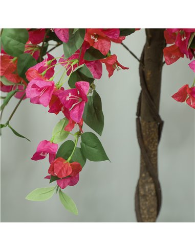 HOMCOM Set of 2 Decorative Artificial Plants, Murraya Flowers in Pots, Fake Plants for Home Indoor Decor, 120cm, Purple and Red
