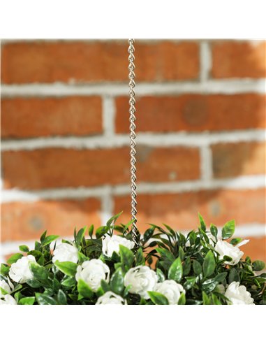 HOMCOM Set of 2 Decorative Artificial Plants, UV-protected Artificial Plant Topiary Rose Balls, Fake Plants for Home Indoor outd
