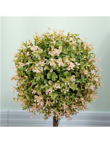 HOMCOM Set of 2 Decorative Artificial Plants, Murraya Flowers in Pot, Fake Plants for Home Indoor outdoor Decor, 60cm, Cream Whi