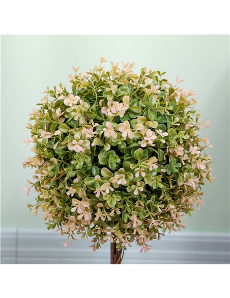 HOMCOM Set of 2 Decorative Artificial Plants, Murraya Flowers in Pot, Fake Plants for Home Indoor outdoor Decor, 60cm, Cream Whi - pic 125678 | FastDaddyshop