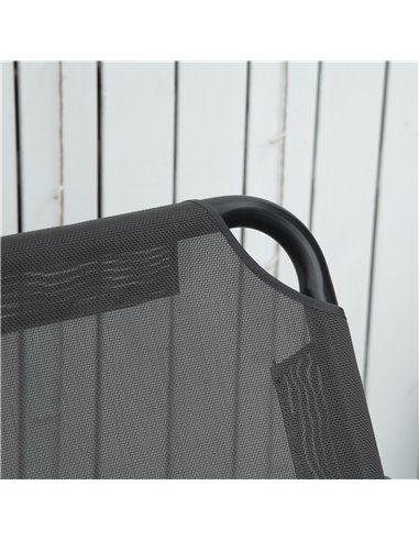 Outsunny 2 Seater Garden Swing Chair Outdoor Hammock Bench with Steel Frame Adjustable Tilting Canopy for Patio, Grey