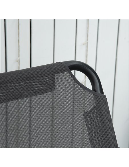 Outsunny 2 Seater Garden Swing Chair Outdoor Hammock Bench with Steel Frame Adjustable Tilting Canopy for Patio, Grey - pic 12570 | FastDaddyshop